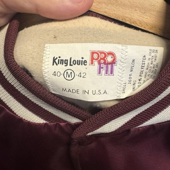 Vintage 80s/90s Satin Bowling Bomber Jacket Size Medium - Picture 7 of 7